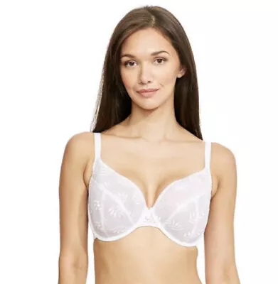 PANACHE Tango Underwired Plunge Bra - Size 32D - White - Brand New With Tags • £14.99