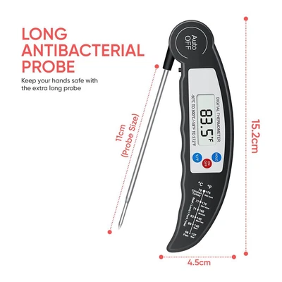 £7.99 • Buy Digital Food Thermometer - BLACK