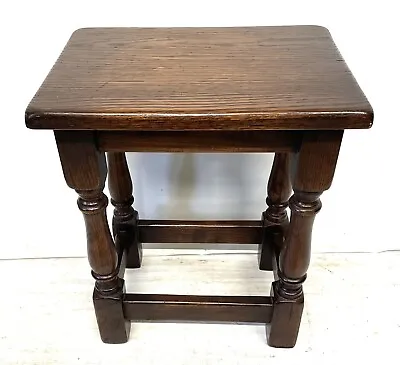 Vintage JAYCEE Antique Style Oak Joint Stool / Occasional Table / Lamp Stand • £175