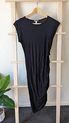 Zulu & Zephyr 6 High Neck Touches Side Party Casual Black Midi Dress  • $30