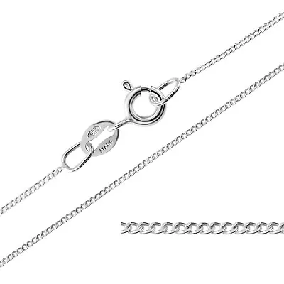 925 Sterling Silver Curb Chain Necklace 14  16  18  20  22  24  26  28  30  • £5.49