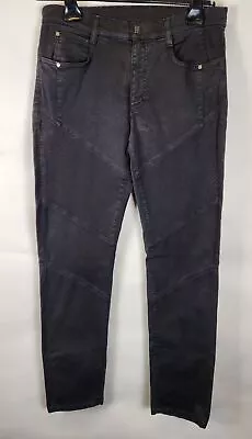 Versace Collection Men's Black Fade Black Slim Fit Patched Jeans Size 30W • $75