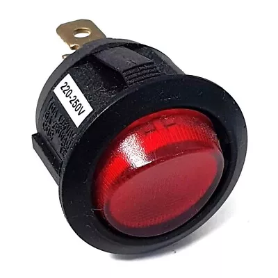 Round Rocker Switch 20mm SPST Red Illuminated SCI R13-112B  X 1 Switch • £3.19