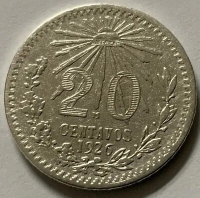 1926 Mexico 20 Centavos Silver RARE • $18