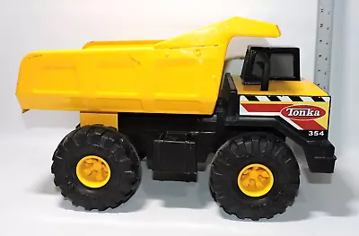 Tonka 354 17  Mighty Dump Truck Metal Pressed Steel Yellow Hasbro 2012 GOOD NICE • $12.95