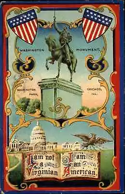 Civil War Monument Not A Virginian Patriotic C1910 Vintage Postcard • $9.89