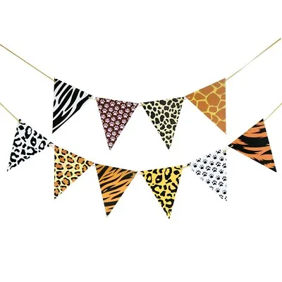 Animal Safari Banner Birthday Jungle Bunting Animal Banner Themed Decoration • £3.49