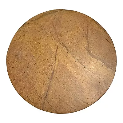 Tan Brown Marble Round Trivet Cheese Tray Cutting Board Stone Platter 7.75” READ • $29.17