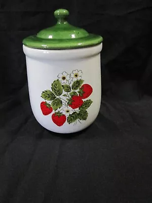 Mccoy Usa ~ Strawberry Country ~ #135 ~ Canister ~ With Lid ~ Euc • $24.95