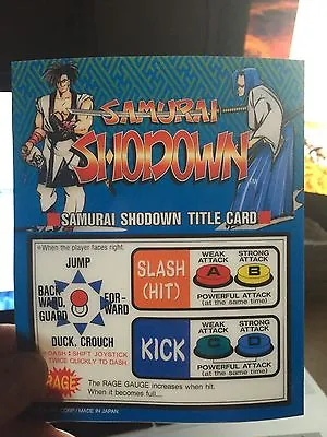 Samurai Shodown (Showdown) Neo Geo Mini Arcade Marquee • $9.95