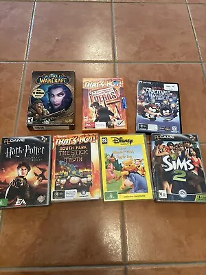 Computer Pc Games Bundle - Harry Potter World Of Warcraft Etc  • $47