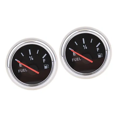 2 Pieces 52mm Marine Boat Analog Fuel Oil Tank Level Indicator Display Black • £17.89