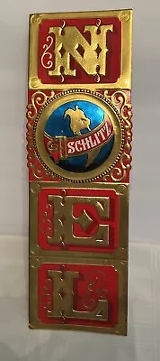 Vintage 1970’s Schlitz Beer NOEL  Globe Foil Christmas Cardboard Sign 20”X6.5” • $14.95