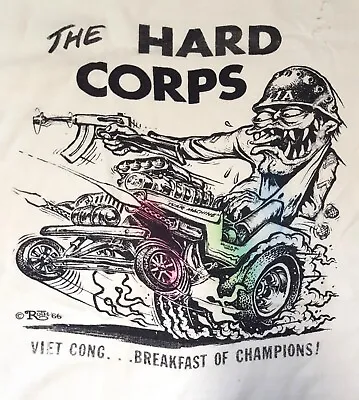 Vintage Ed Roth Vietnam Era T-Shirt Hard Corps Viet Cong Breakfast 1966 Airbrush • $1495