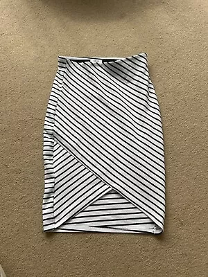 Elastic Bandage Mini Midi Skirt Zara Zebra Stripes Summersmall S 36 Uk  • £5