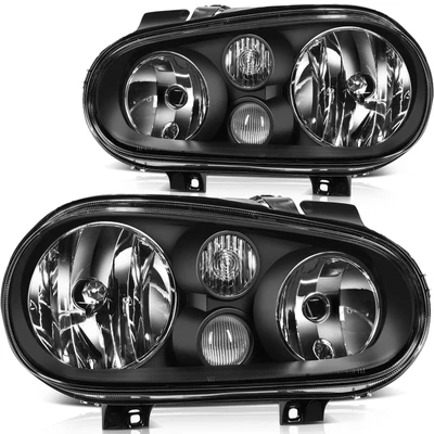 $72.54 • Buy For Volkswagen VW Golf 1999-2006 Headlights Assembly Replacement Black Housing