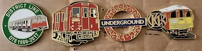 London Transport District Line & Isle Of Wight  Underground Enamel Badges X 4 • £11.99