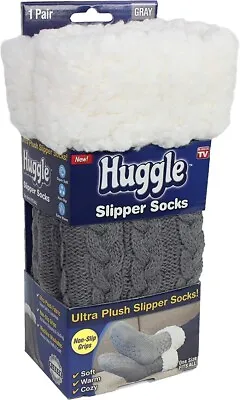 Huggle®  Slipper Socks  Premium Fleece & Non-Slip Grips     One Size FITS ALL • $10.99