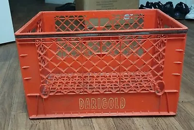 Vintage Large Red DARIGOLD Double Milk Crate Dairy Heavy Duty Metal 19 X13 X11  • $59.99