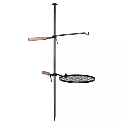 360 Degree Swivel Campfire Cooking Grill Grate With Pot Rack And Wooden Handle • $104