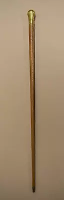 Walking Stick Cane WS Oak Heavy Brass Top Knob 35  Vintage • $70
