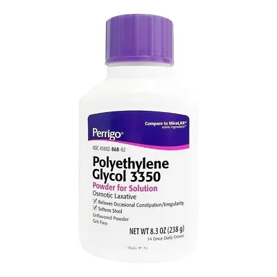 Perrigo Polyethylene Glycol 3350 8.3 Oz (238gm) Powder (Compare To Miralax) • $13.95