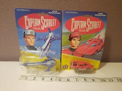 2 New Carded Vintage 1993 Captain Scarlet Vehicles Spectrum Car And A Jet Liner. • £18