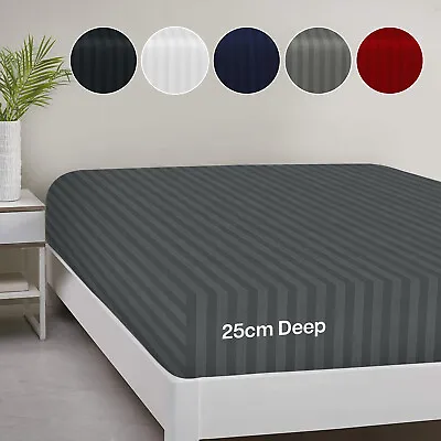 £6.99 • Buy Extra Deep 25cm Fitted Sheet Full Mattress Bed Sheets Single Double King Size UK