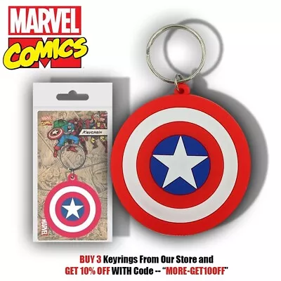 Marvel Comics | Captain America's Shield - Official Rubber Keyring - Keychain • £3.29