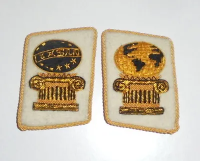 Masonic Solomon Temple Lodge Columns Uniform Collar Tabs Cape Robe Patch 33 Gold • $29.99