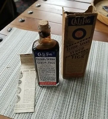 NOS Antique Labeled Ca Li Fig Apothecary Medicine Bottle With Box And Insert • $17.50