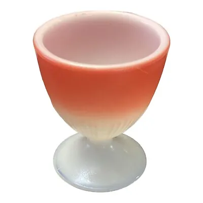 Vintage Egg Cup Red White Milk Glass Small Retro Kitschy Pyrex Style • $10