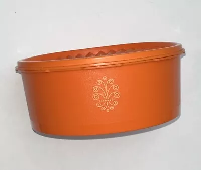 Orange Tupperware Canister 1204-5 Lid Included Starburst Retro Bowl Vtg • $9.99