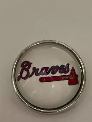 Fit Ginger Snap Atlanta Braves Baseball Glass 18mm Snap M2606 20 • $1.99