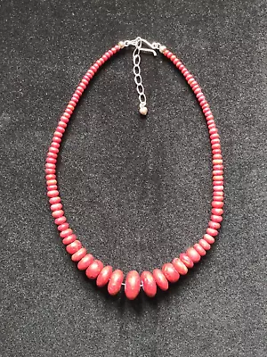 JAY KING Sterling Silver Red Coral Graduated Bead Necklace 17  With 3  Ext. (D) • $30