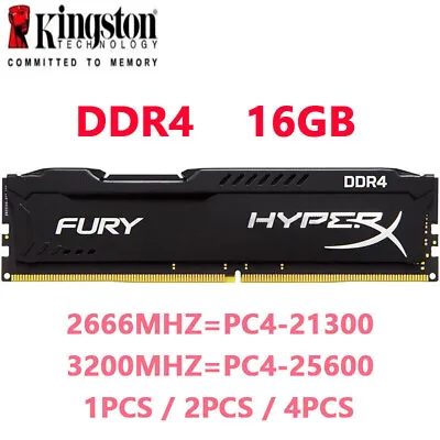 HyperX FURY DDR4 16GB 32GB 64GB 2666MHz 3200MHZ Desktop RAM Memory DIMM 288pins • £39.54