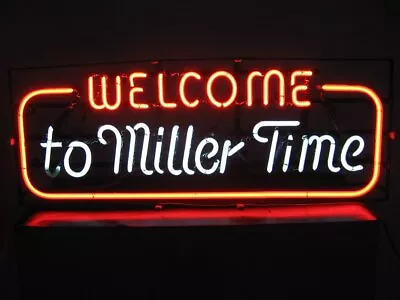 Neon Light Sign Lamp For Miller Lite Beer 20 X10  Welcome To Miller Time • $131.98