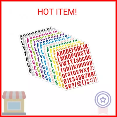 12 Sheets Alphabet Stickers Large 972 Letter Stickers 1 Inch Vinyl Self-Adhesiv • $8.86