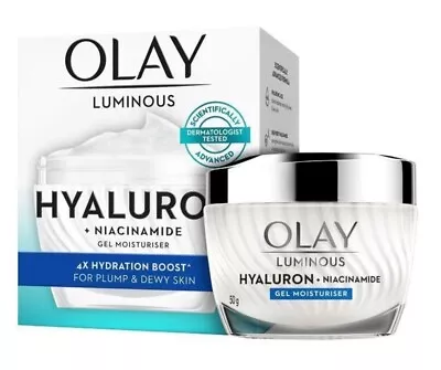 2 X Olay Luminous Hyaluron + Niacinamide Gel Moisturiser 2 X  50g • $85