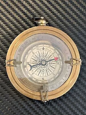 Vintage Nautical Compass Working Display Piece Paperweight Brass Glass Front • $15.99