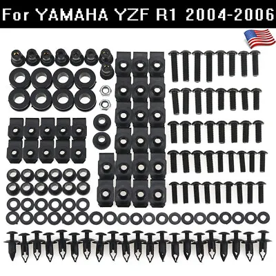 US For Yamaha YZF R1 2004-2005 Stainless Fairing Bolts Screws Kit Black • $17.99
