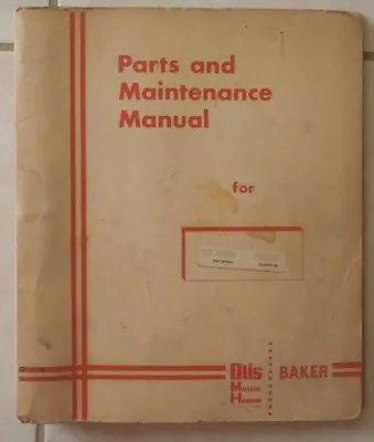 Baker Forklift Model 1820 Series Parts & Maintenance Manual  • £28.44