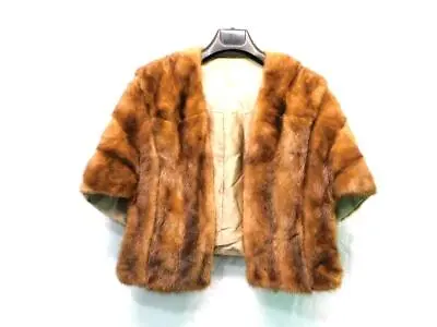 Vintage Blonde Light Brown Mink Fur Shawl Wrap Capelet With Pockets Formal • $69.99