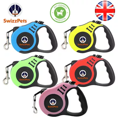 £7.99 • Buy Retractable Dog Lead Extending Leash Tape Cord  3M 5m  SWIZZPETS UK