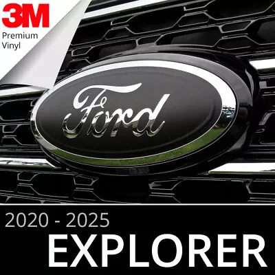 2020-2025 Ford Explorer Emblem Overlay Insert Decals - MATTE BLACK (Set Of 2) • $22.99