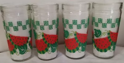 Vintage Anchor Hocking Drinking Glasses Watermelon 16oz. Tumbler Jelly Jars • $19.99