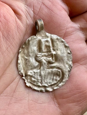 Unique Medieval Silver Pendant From Egypt In Very Good Condition! • £85.16