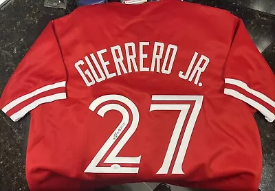 VLADIMIR GUERRERO JR  Red Toronto BLUE JAYS AUTO Signed MLB JERSEY JSA COA 🔥 • $99