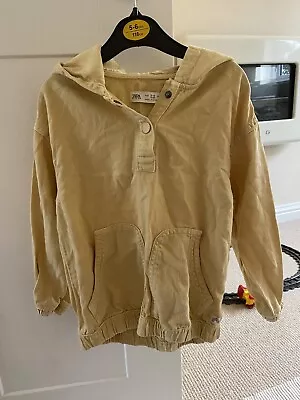 Zara Over The Head Hooded Denim Style Jacket Yellow 3-4 Years  • £5