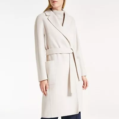 S MAX MARA Cashmere Wool Blend Wrap Coat-ALATI- Ghiaccio I.e. Ice- Ital 44 US10 • $595